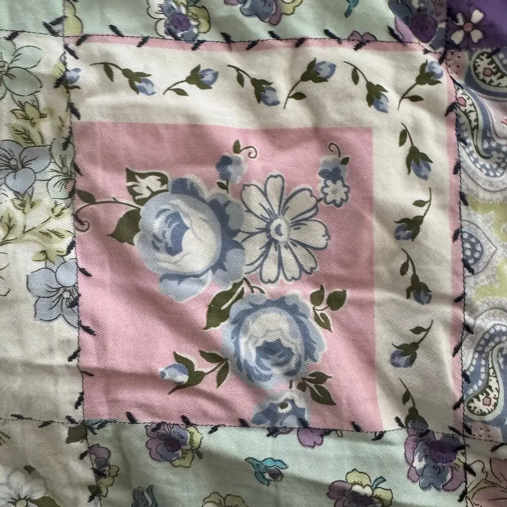 Pastel Patchwork Twin Comforter by Match Cotton Cottage Core Feminine Romantic